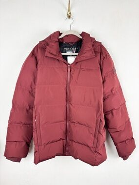 NWT Point Zero Red/Burgundy Quilted Puffer Jacket Sz M